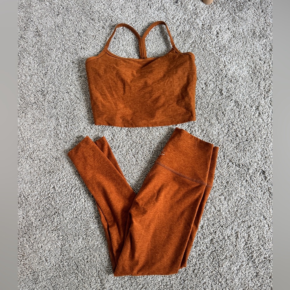 Beyond Yoga Chai Colored Cropped Tank & Legging Set | Both M